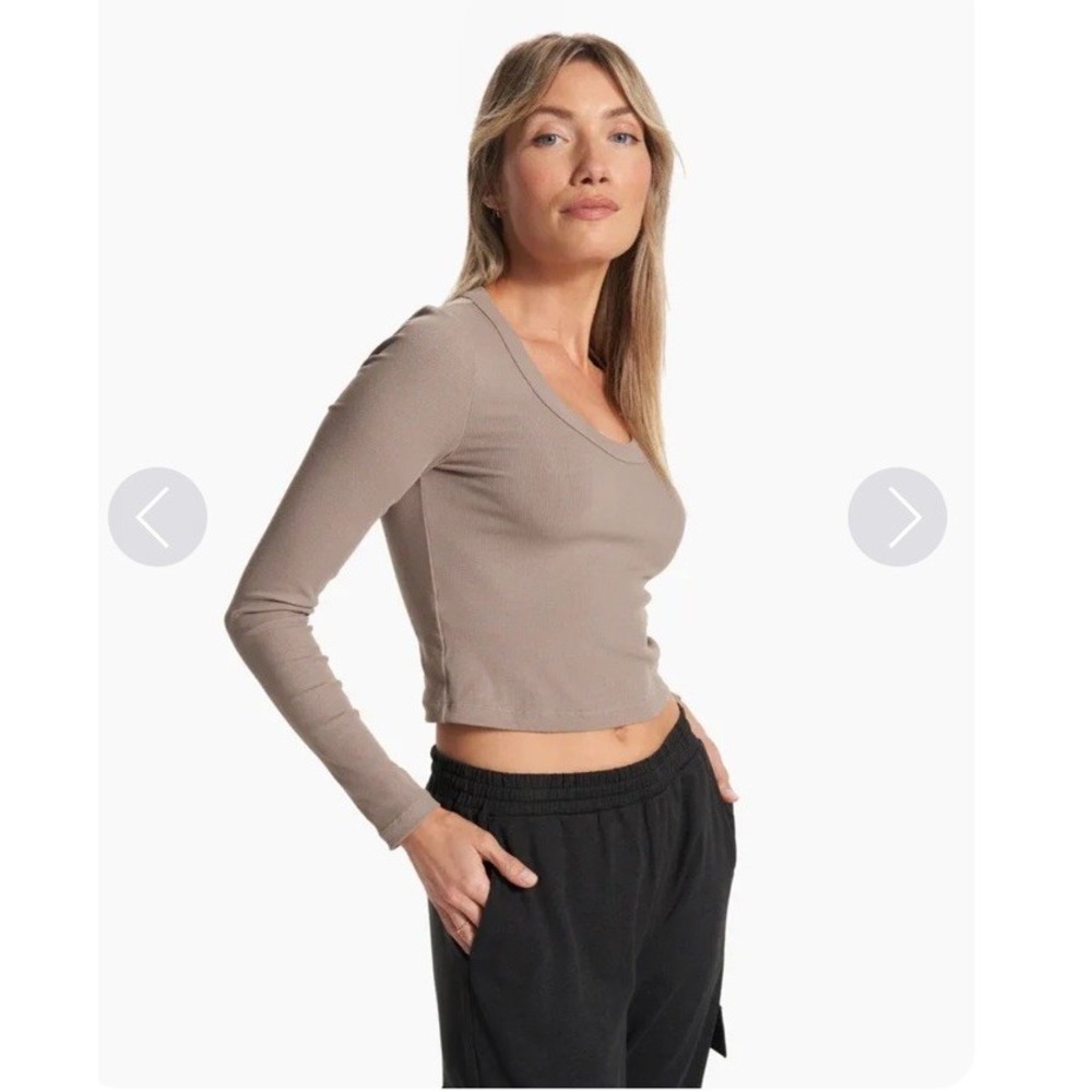 Vuori Women's Pose Scoop Neck Ribbed Tee XS Long Sleeve